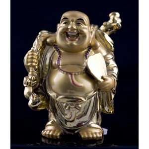  Golden Laughing Buddha Figurine 