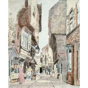  York, The Shambles Etching , Topographical Engraving 