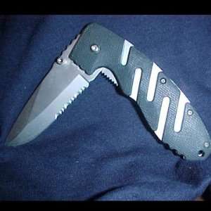 Pocket Knife Black with Stripes 2