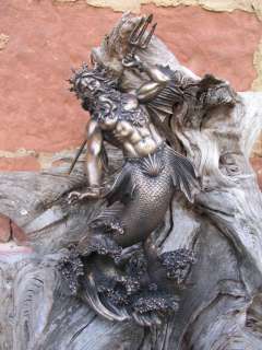 Poseidon griechischer Gott des Meeres Antike Bronze Neu  