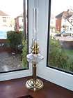 Oil lamp vintage Brass Brenner Kosmos cut glass font be