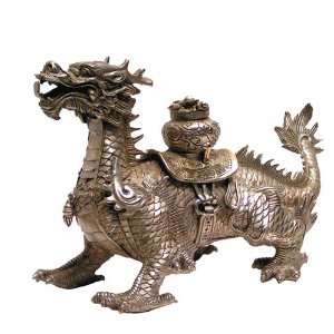  Dragon Statue Tibetan Silver Dragon Protector of Buddhism 
