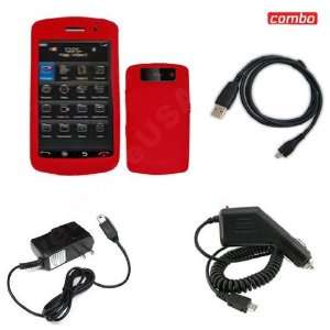  BlackBerry Storm2 9550 Combo Trans. Red Silicon Skin Case 