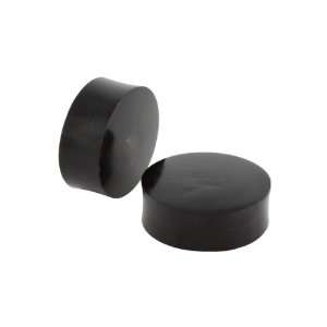  Pair of Solid Black Horn Double Flared Plugs 16mm 5/8 