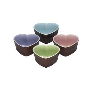  Le Creuset Stoneware Heart Ramekin Set, Set of 4, Dark 