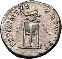TITUS 80AD Dolphin Tripod QUALITY Ancient Authentic Genuine Silver 