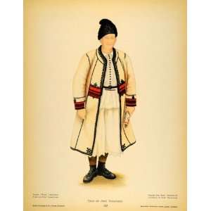  1937 Costume Coat Romanian Man Arad Transylvania Print 