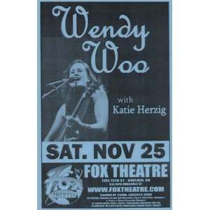  Wendy Woo Boulder Fox Orginal Concert Poster 2006