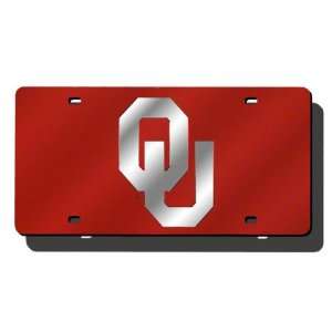  Oklahoma Sooners Red License Plate Laser Tag Sports 