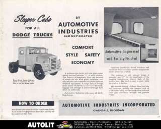 1960 Dodge Truck Sleeper Cab Ad Air Conditioner  