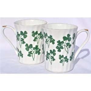   Fine Bone China Mugs Celtic Irish Shamrocks Clover