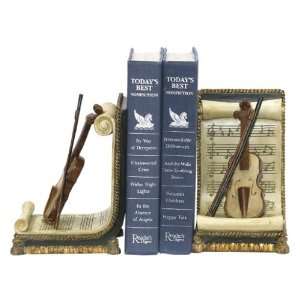 SI 91 1613 Pair Violin And Music Bookends
