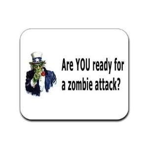  Are You Ready for a Zombie Attack   Uncle Sam Mousepad 