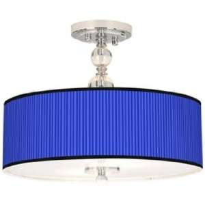 Blue Vertical Stripe 16 Wide Semi Flush Ceiling Light