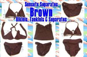 Sunsets Separates Brown Bikini & Tankini Swimsuit Separates NWT  