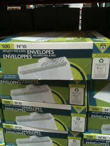 500 #10 Peel and Seal Security Envelopes(4 1/2x9 1/2)  