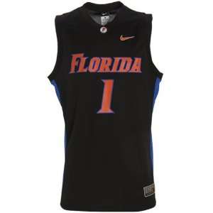 Nike Florida Gators #1 Black Replica Basketball Jersey (X 