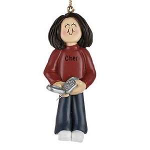 Personalized Cell Phone User   Female Christmas Ornament  