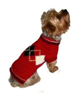 Argyle Red Knit Pet Dog Sweater Clothes  