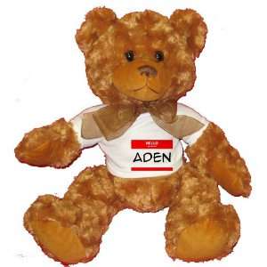  HELLO my name is ADEN Plush Teddy Bear with WHITE T Shirt 