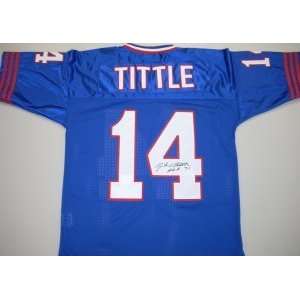  Y.A. Tittle Signed Jersey   Throwback HOF 