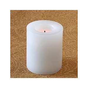 Inch Round White Flameless Candle With Auto Timer 