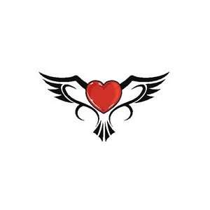  Tribal Winged Heart Temporary Tattoo 2.5x3.5 Beauty