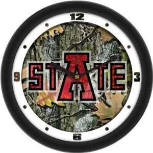   State Red Wolves Suntime Camo NCAA Wall Clock