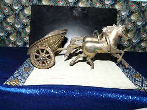 Brass Roman Horses and Chariot  