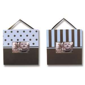    Blue and Brown Nursery Decorative Pictures Frames Set Baby
