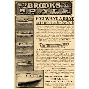  1910 Ad Brooks Boats Build it Yourself Saginaw Michigan 