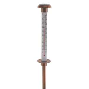   Solar Powered LED Lighted Outdoor Garden Thermometer Copper Jumbo