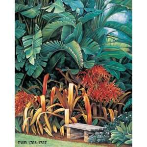   Wright   Tropical Garden II, Size 24 x 20 Canvas Finish Patio, Lawn