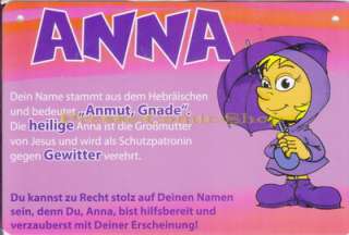 Postkarte / Namensschild   Anna 4031987601092  