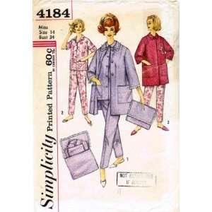  Simplicity 4184 Sewing Pattern Misses Pajamas Coat & Case 