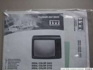 ITT Schaub Lorenz TV Ideal Color 3402 3702 Bedienungsanleitung Service 