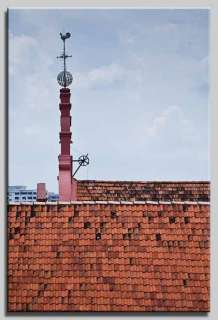 Leinwand Bild Holland Dach Speicher Ziegel Schindeln  