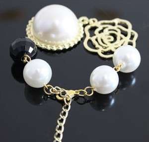 H4601 New Fashion Jewelry Pearl Hollow Out Rose Bracelet  