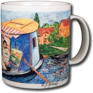     Monet Painting on Studio Boat 14oz Coffee Mug