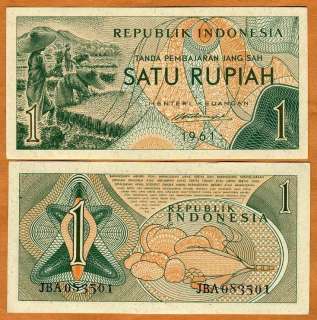 Indonesia, 1 Rupiah, 1961, P 78, UNC  