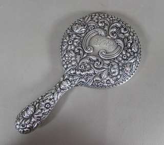 Gorham Sterling Silver Repousse Chased Vanity Mirror Circa 1878 c 300 