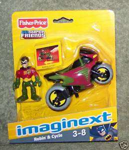 NEW IMAGINEXT DC SUPERFRIENDS ROBIN & MOTORCYCLE SET 027084771527 