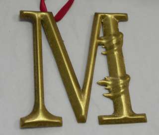LETTER M TWOS COMPANY METAL ORNAMENT  