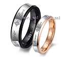 316L Steel Forever Love Promise Wedding Bands Titanium Couple Ring Set 