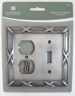 Ribbon & Reed Satin Pewter Switch/Duplex Plate Cover  