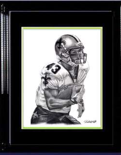 DARREN SPROLES PENCIL DRAWING LITHOGRAPH POSTER PRINT IN SAINTS JERSEY 