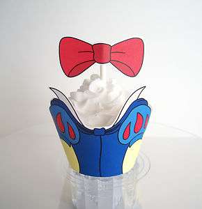 Snow White Party Decorations Cupcake Wrappers and Toppers DIY Digital 