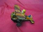 MAR MARX WIND UP ROLL OVER FLIP AIRPLANE MILITARY ARMY TIN METAL