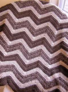 crochet handmade afghan blanket lap robe wheelchair baby ripple 36 x 
