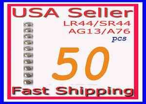 50 AG13 SR44 LR44 A76 675A PX76A Alkaline battery USA  